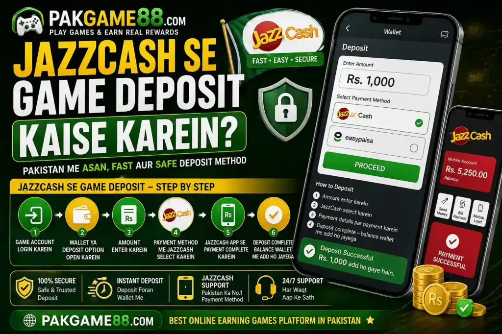JazzCash Se Game Deposit Kaise Karein